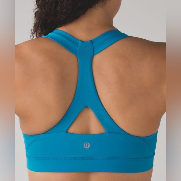Women’s Lululemon Athletica Fast Lane Indian Ocean Blue Racerback Sports Bra 6 - Picture 5 of 5